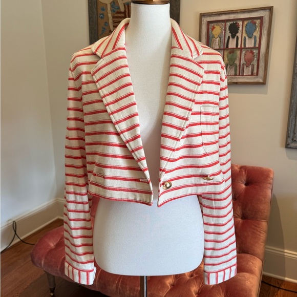 Anthro Maeve Striped Crop Jacket NWT - Picture 6 of 9